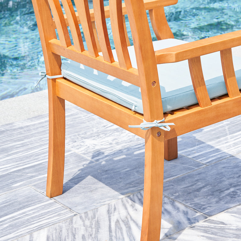 Kapalua Honey Nautical Outdoor Eucalyptus  Wooden Dining Chair