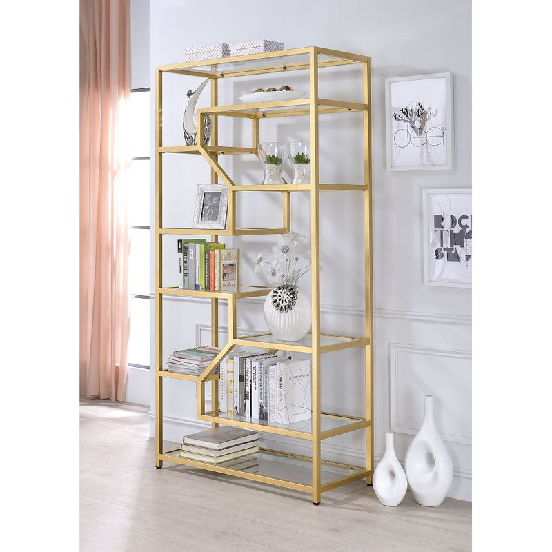 Bookshelf in Gold & Clear Glass