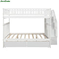 Full Over Full Bunk Bed With Two Drawers And Storage