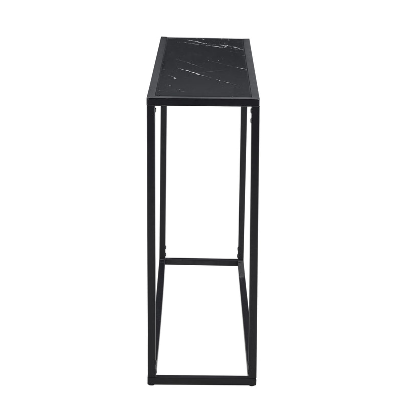 Console Talbe Minimalist Porch Table Sofa sidetable, MDF boards, metal frame , Rectangle shape, Black