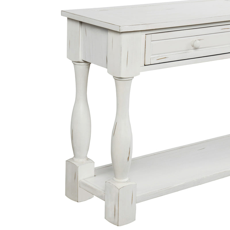 Console Table 64" Long Sofa Table Easy Assembly with Drawers and Shelf for Entryway, Hallway, Living Room, Black, White