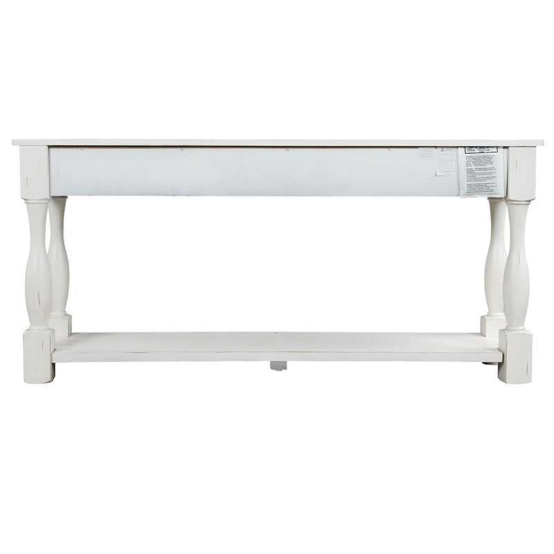 Console Table 64" Long Sofa Table Easy Assembly with Drawers and Shelf for Entryway, Hallway, Living Room, Black, White