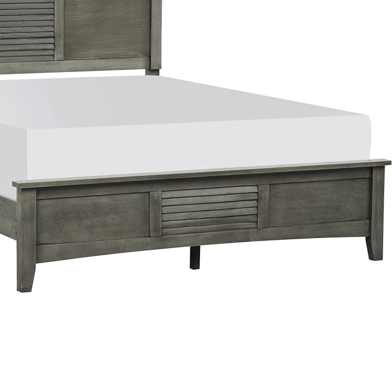 Transitional Style Cool Gray Finish 1pc Queen Size Bed Birch Veneer Wood Bedroom Furniture