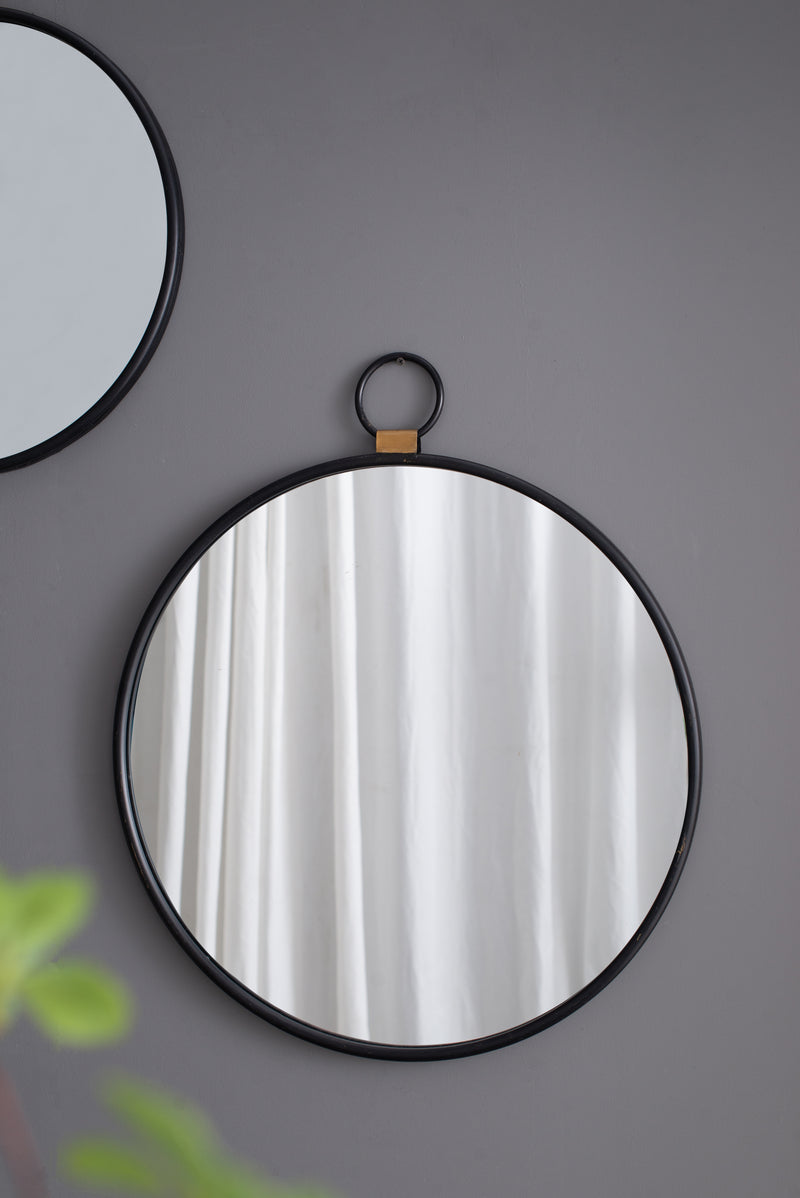 24" x 27"  Wall Mirror with Black Frame, Contemporary Minimalist Accent Mirror for Living Room, Foyer, Entryway, Bedroom