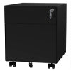 2 Drawer Mobile File Cabinet with Lock Metal Filing Cabinet for Legal/Letter/A4/F4 Size, Fully Assembled Include Wheels, Home/Office Design