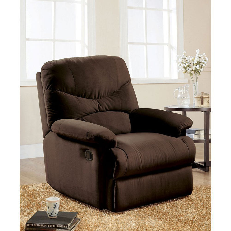 Arcadia Glider Recliner (Motion) in Chocolate Microfiber