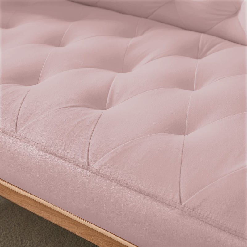 PINK  VELVET SOFA BED