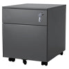 2 Drawer Mobile File Cabinet with Lock Metal Filing Cabinet for Legal/Letter/A4/F4 Size, Fully Assembled Include Wheels, Home/Office Design