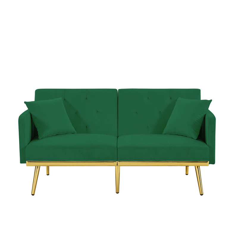 GREEN VELVET SOFA BED