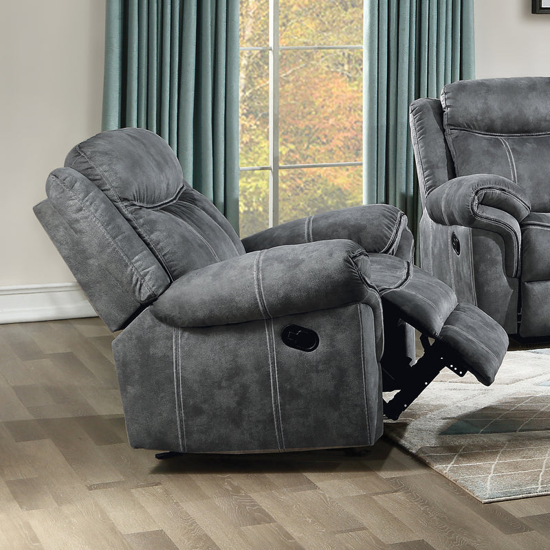 Zubaida Glider Recliner, 2-Tone Gray Velvet