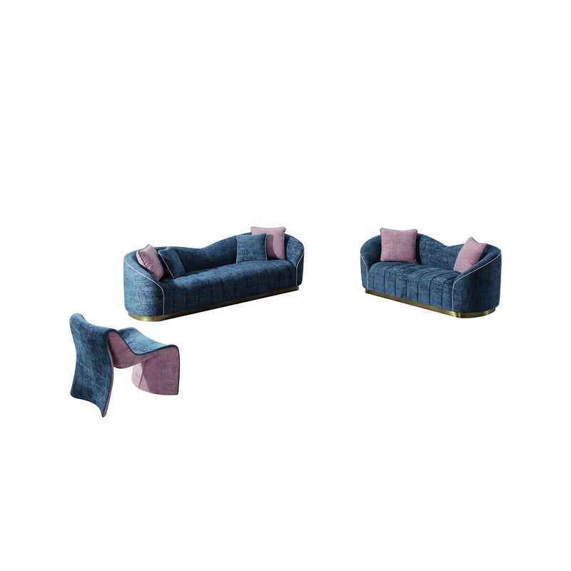 Modern Living Room Sofa Set, Include Single Chair, Loveseat, 4-Seater Sofa