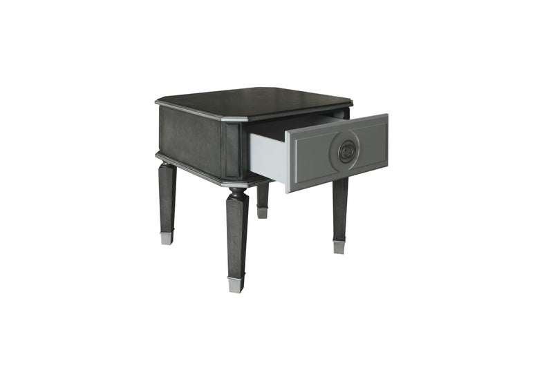 House Beatrice End Table, Charcoal &amp; Light Gray Finish