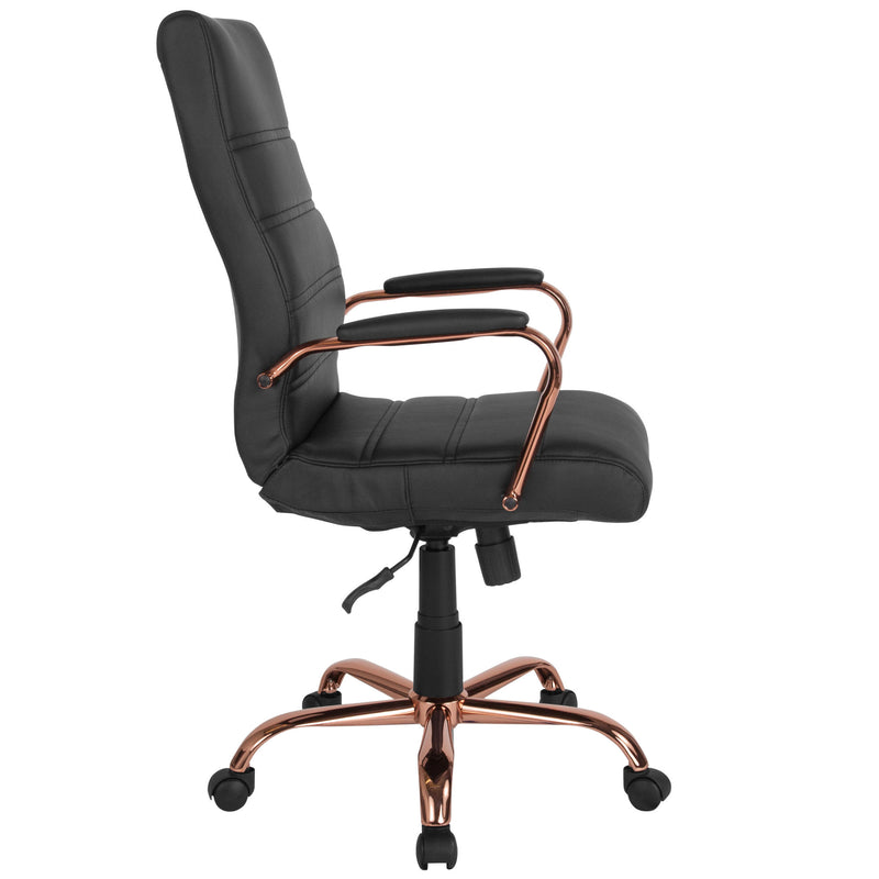 High Back Executive Swivel Office Chair with Metal Frame and Arms