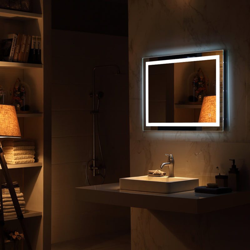 Bathroom LED Vanity Mirror Wall Mounted Makeup Mirror with Light (Horizontal/Vertiacl)