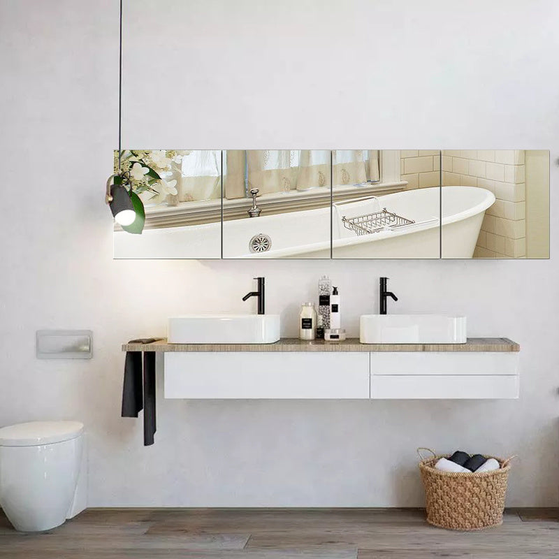 Wall Mirrors Flexible Real Glass Flat Frameless