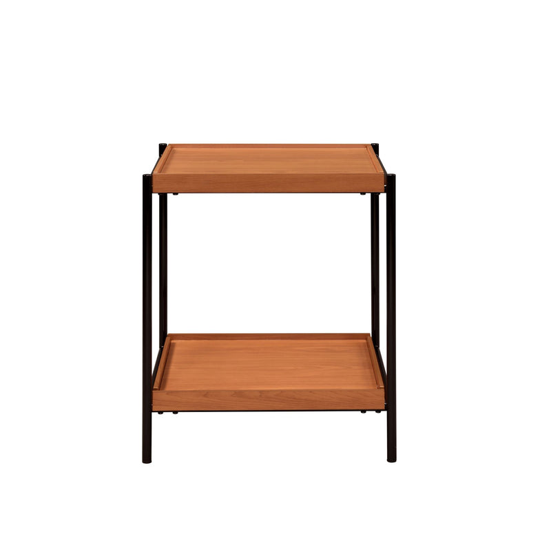 Oaken End Table, Honey Oak & Black