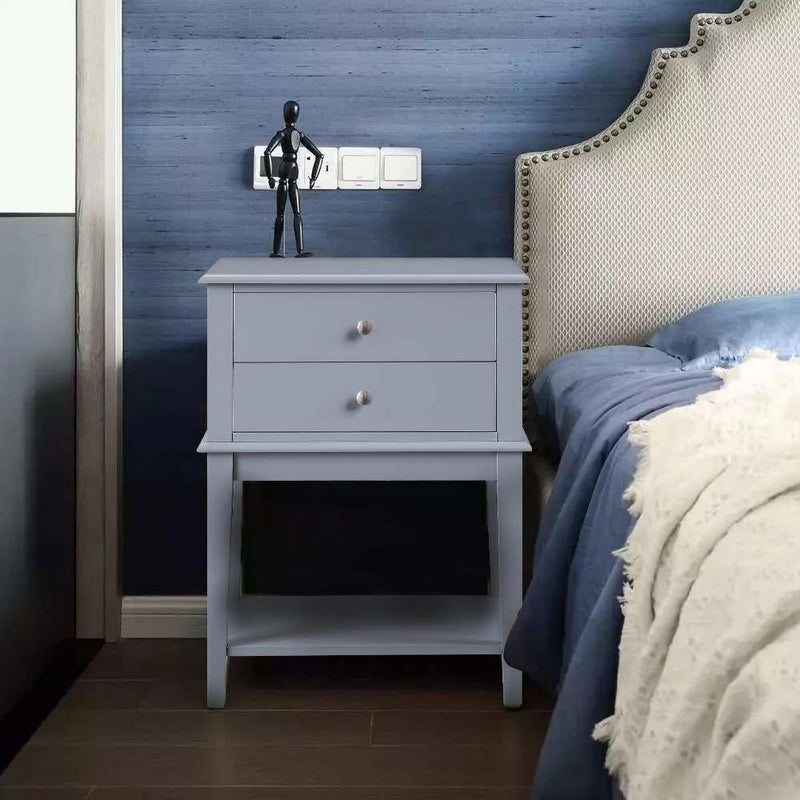 WOODEEM White Nightstand Bedrooms, Large End Table for Living Room, Bed Side Table with Drawers