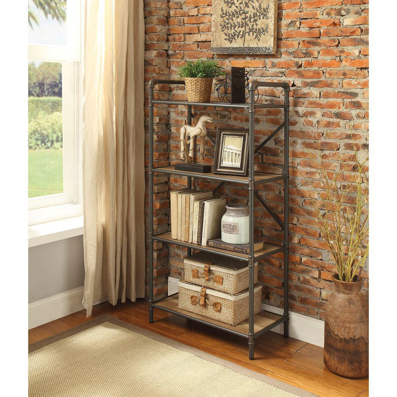 Itzel Bookshelf in Antique Oak & Sandy Gray YF