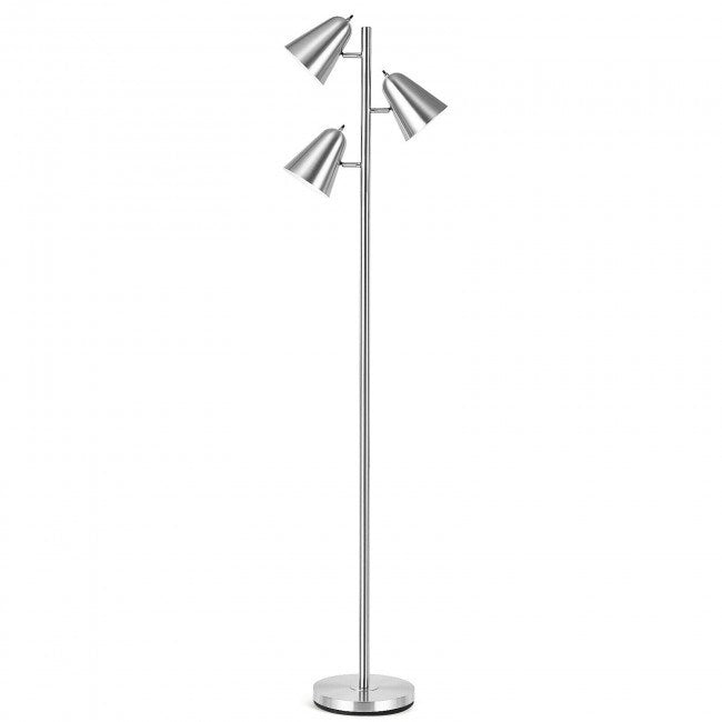 64" 3-Light LED Floor Lamp Reading Light for Living Room Bedroom