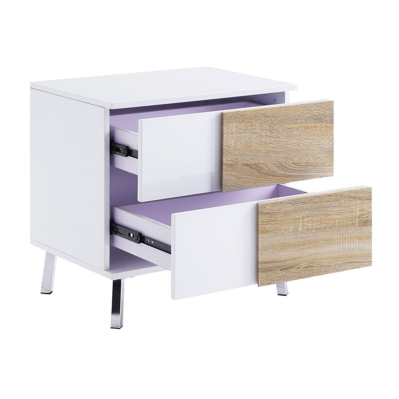 Verux End Table, White High Gloss