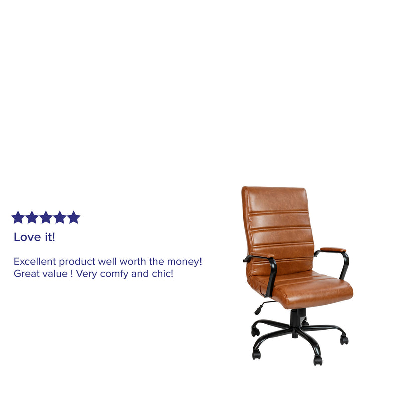 High Back Executive Swivel Office Chair with Metal Frame and Arms