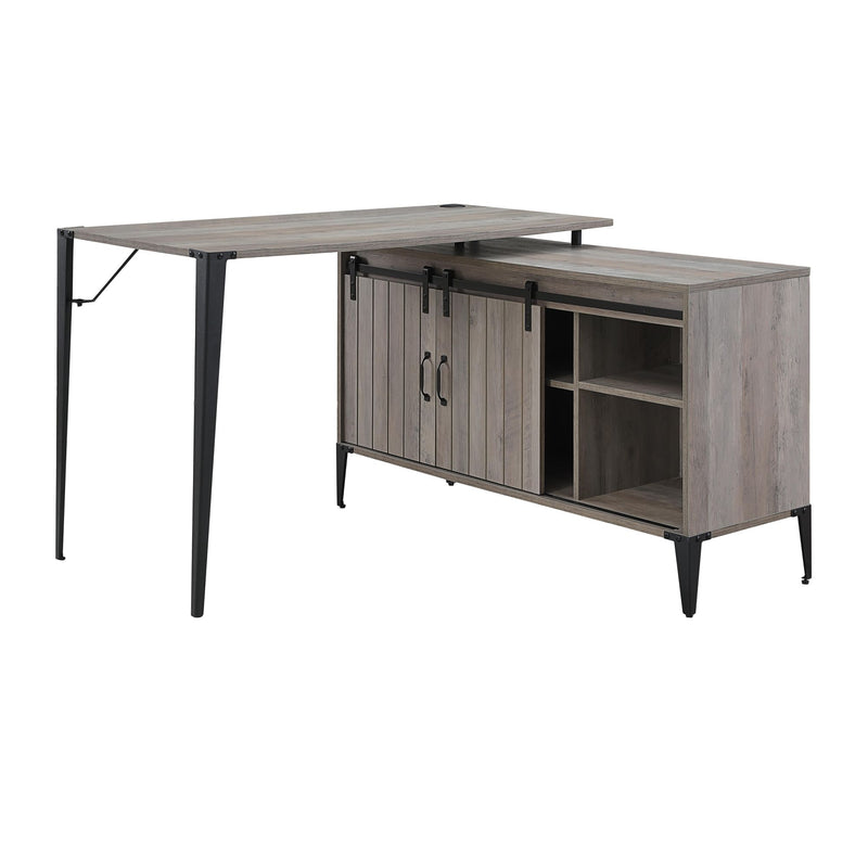 Zakwani Writing Desk, Gray Oak & Black Finish