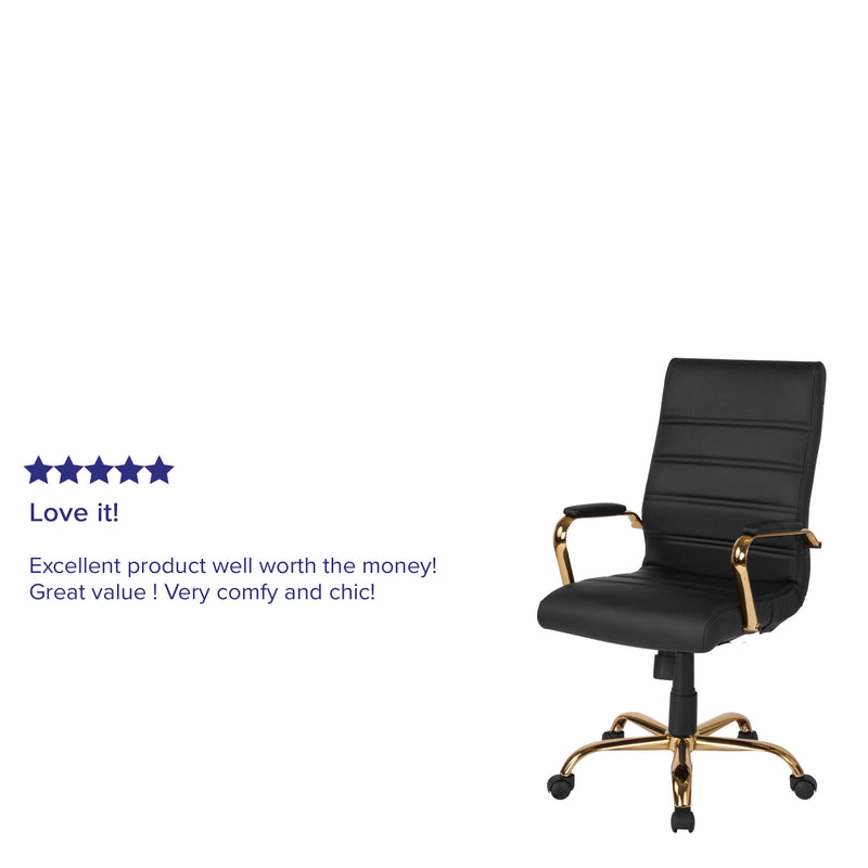 High Back Executive Swivel Office Chair with Metal Frame and Arms