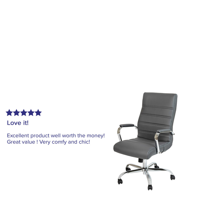 High Back Executive Swivel Office Chair with Metal Frame and Arms