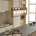 5-Lights Pendant Lamp with Iron Square Lamp Shade