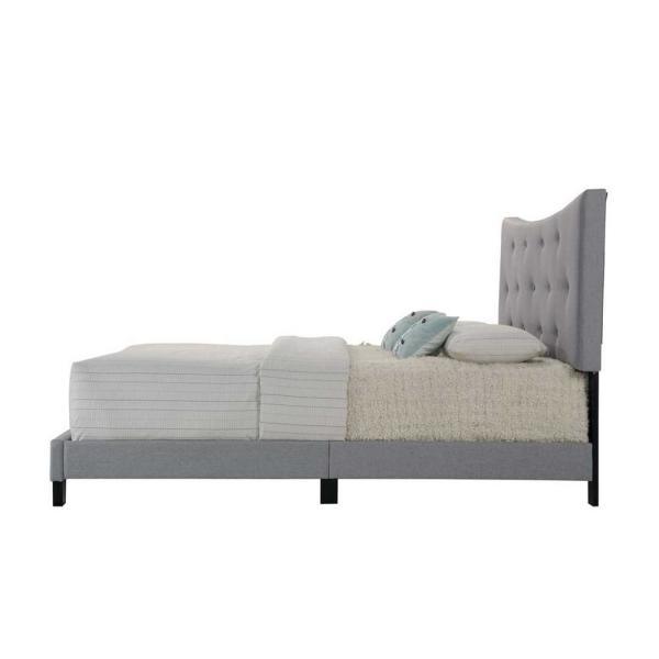 Venacha Queen Bed in Gray Fabric