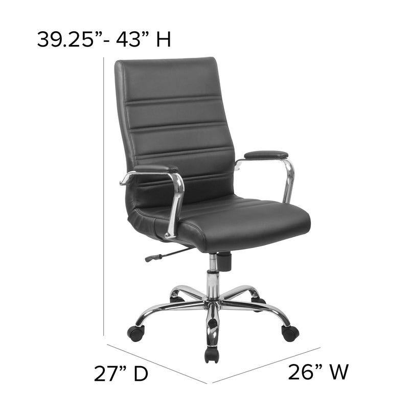 High Back Executive Swivel Office Chair with Metal Frame and Arms