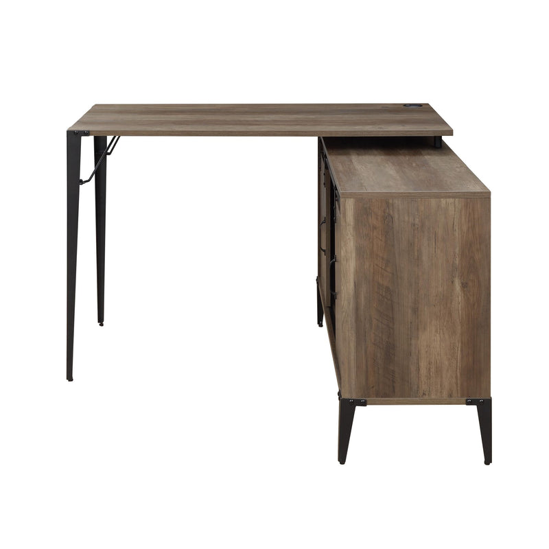 Zakwani Writing Desk, Rustic Oak & Black Finish