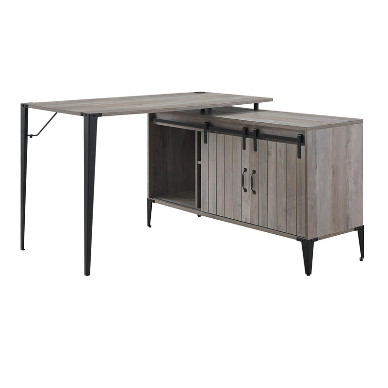 Zakwani Writing Desk, Gray Oak & Black Finish