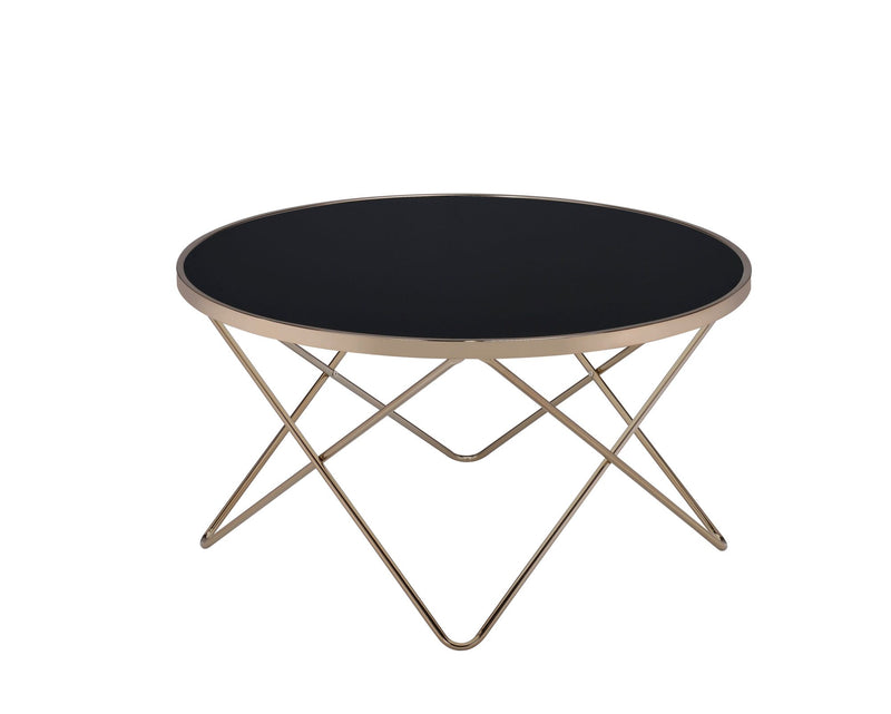 Valora Coffee Table in Champagne & Black Glass