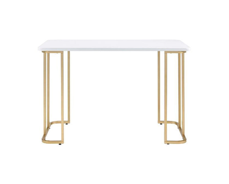 Estie Writing Desk, White & Gold Finish AL