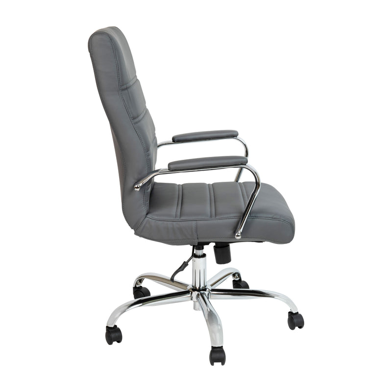 High Back Executive Swivel Office Chair with Metal Frame and Arms