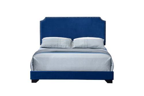 Haemon Queen Bed - Blue Fabric