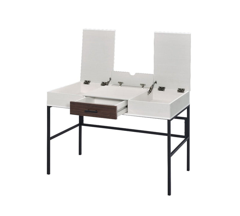 Writing Desk, Verster Built-in USB Port,Natural & Black Finish AL