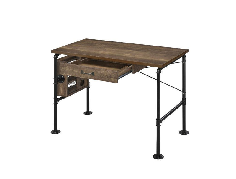 Writing Desk, Weathered Oak & Black Finish