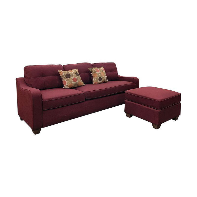 Sectional Sofa & 2 Pillows in Red Linen  YJ