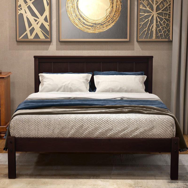 Platform Bed Frame with Headboard , Wood Slat Support , No Box Spring Needed